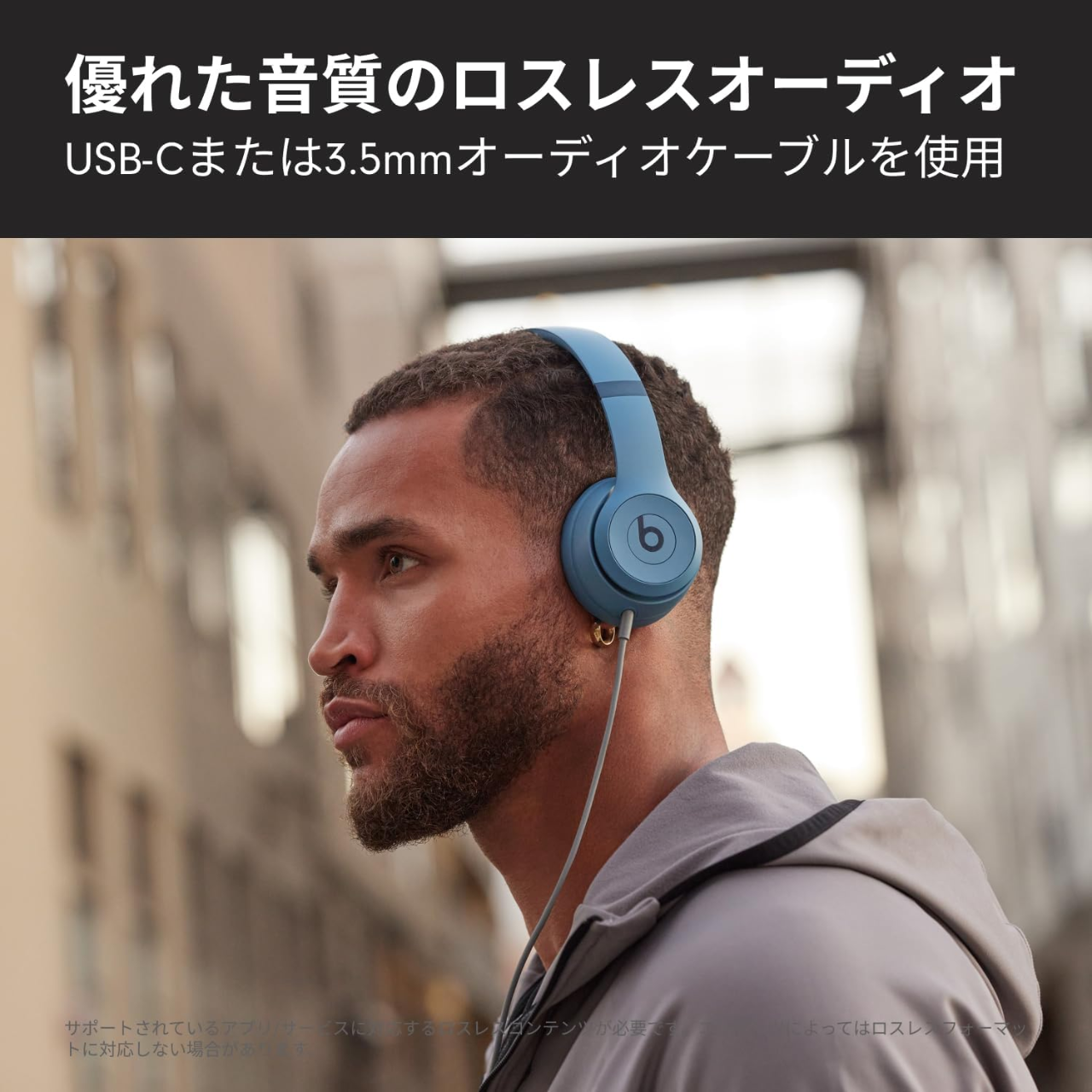 Apple Beats  MUW43PA/A  Beats Solo 4 オンイヤーワイヤレスヘッドフォン マット (スレートブルー)