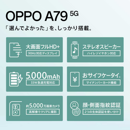 OPPO A79 5G(4GB/128GB) - ミステリーブラック(Y!mobile版)SIM OPPO A79 5G(4GB/128GB) - ミステリーブラック(Y!mobile版)SIM