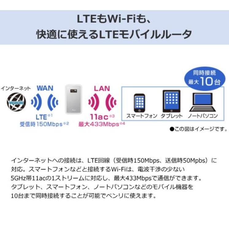 NEC  Aterm MP02LN Wi-Fi LTE モバイルルーター［メタリックシルバー］PA-MP02LN-SA/SW